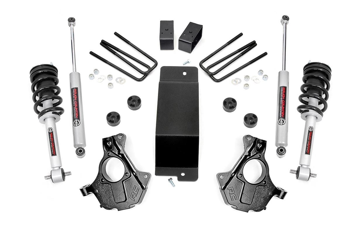 GMC Sierra 1500 Suspension Lift Kit - Rough Country - 3.5 Inch Lift Kit | Alu/Stamp Steel LCA | N3 Strut - '14-'18